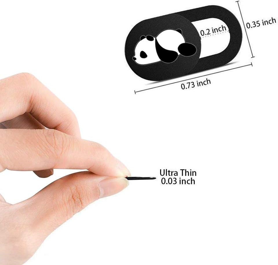 FanNicoo 0.7mm (3 Pack-Panda Webcam Cover Slide Cute Pattern Web Camera Cover Thin Fits for Laptop MacBook Pro iMac Air