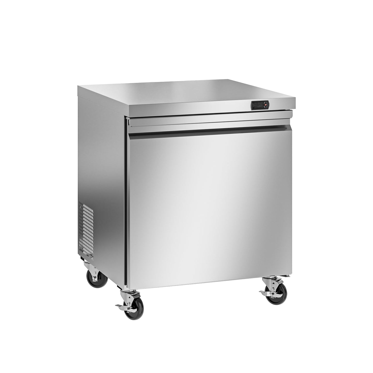 Rockitch 29" W Commercial Undercounter Freezer, 6.7 Cu.ft Stainless Steel Worktop Freezer, Single Door Fan Cooling Kitchen Fridge with Adjustable Shelves for Restaurant Food Prep, ETL Approved