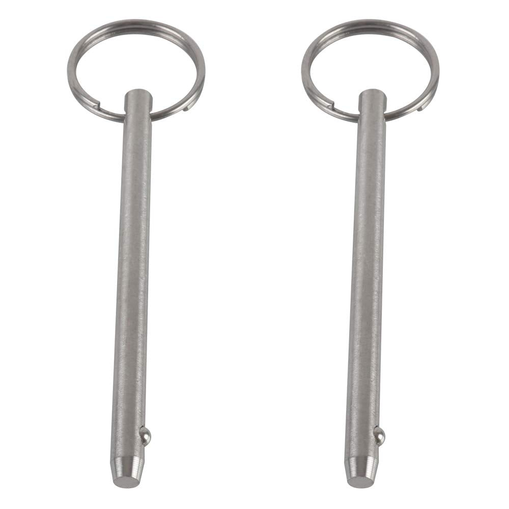 4 Pack Quick Release Pin, Diameter 1/4"(6.3mm), Overall Length 3.75"(95mm), Usable Length 3"(76mm), Full 316 Stainless Steel, Bimini Top Pin, Marine Hardware