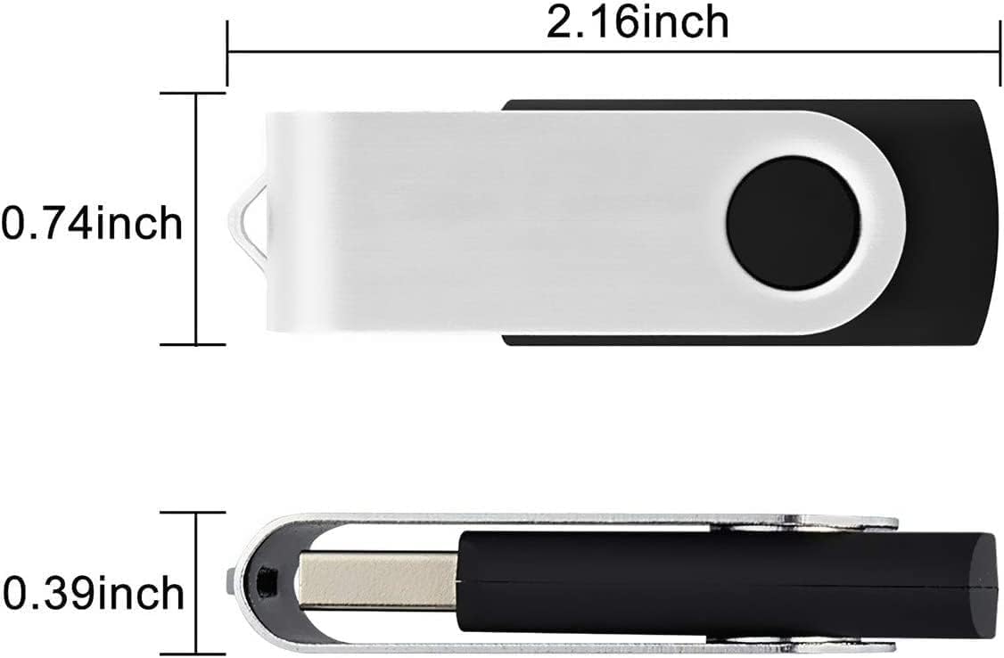 Generic 10 2 2.0 (10Pack 2GB) X GB USB Flash Drive USB Thumb Drive Memory Pen Stick Jump Drive Keychain Design Black