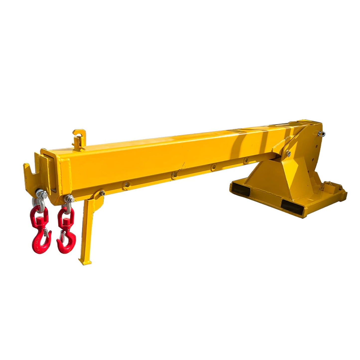 PreAsion 6600LB Capacity Forklift Jib Boom Crane, Adjustable Boom Length 7-12ft Manual Telescoping, Mobile Crane Lifting Hoist with Two Swivel Hooks, Lifting Angle 0-75°, Compatible with Pallet Forks