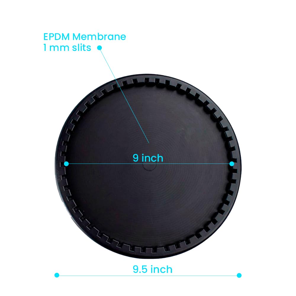 Thunder Parts ECD270-E | 4 Units - 9” EPDM Fine Bubble Disc Diffuser with Connector (Groomet)- Aerators for Ponds, Aquarium or Water Treatment | SSI Aeration Original (ECD270 + GR6 4Pack)