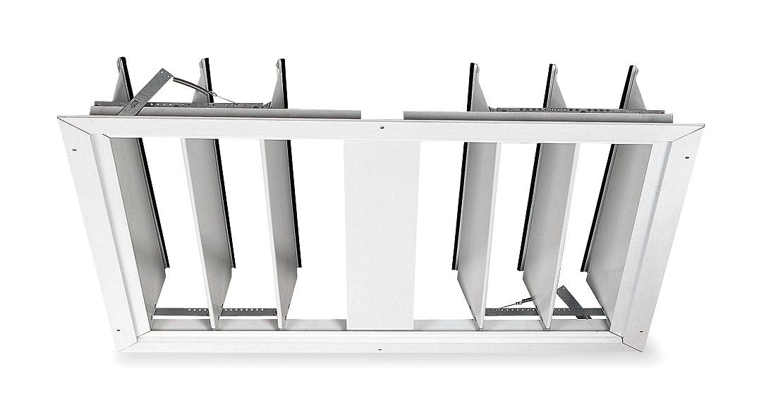Fan Shutter, 30 In, White Painted Aluminum