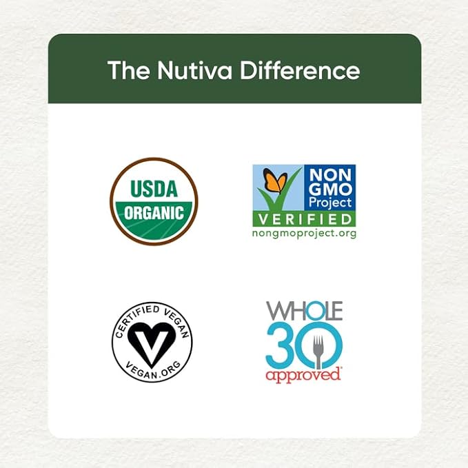 Nutiva USDA Organic Cold-Pressed Hemp Seed Plant Protein Powder, 16 Ounce, Fiber Plus with Essential Amino Acids, Non-GMO, Whole 30 Approved, Vegan & Keto