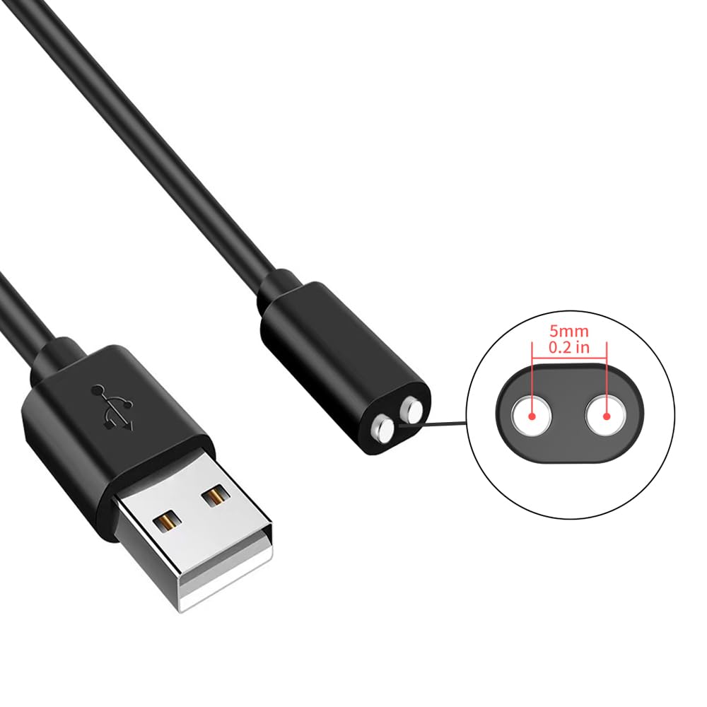 Vebaisa 5mm 2.7ft Cleanser-2 Magnetic USB DC Charger Cable, Replacement Charging Cord for Rechargeable Toys, Electric