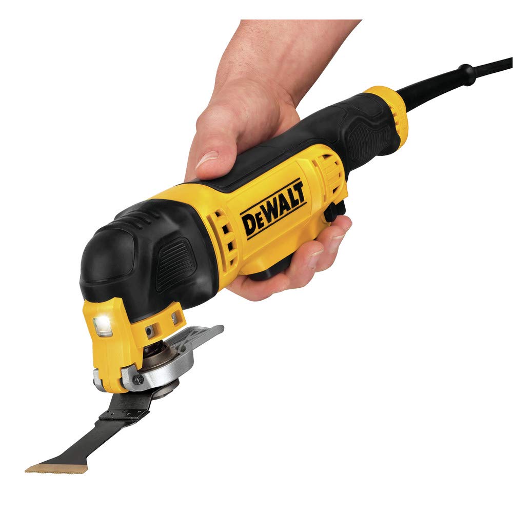 DEWALT Oscillating Tool, 3-Amp, Corded, Includes Wood Blades, Sandpaper and Tool Bag (DWE315K)