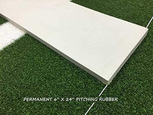 Premium 10 Feet X 3 Feet Softball Pitching Mat in Green Color Softball Pitching Aids For Indoor or Outdoor Use Antislip Rubber Bottom With Real 6 inch x 24 inch Game Pitching Rubber