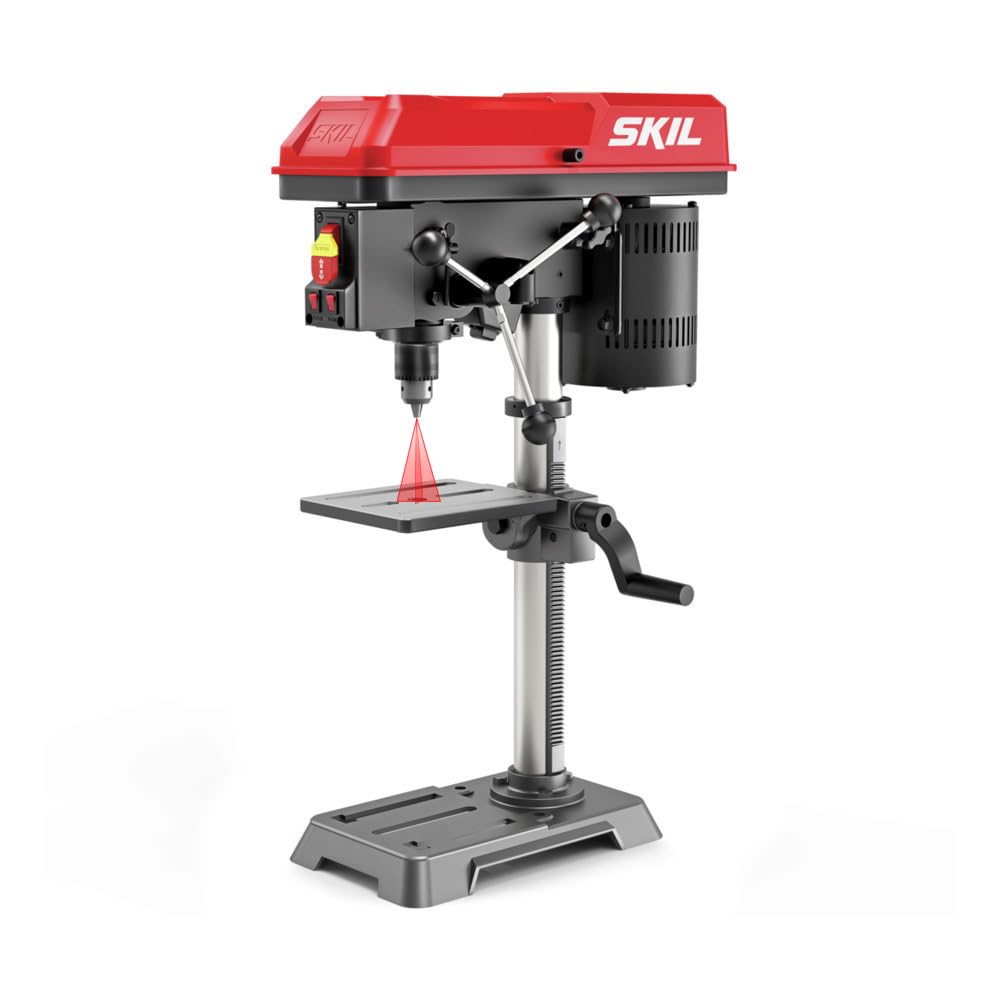 SKIL 6.2 Amp 10 In. 5-Speed Benchtop Drill Press with Laser Alignment & Work Light - DP9505-00