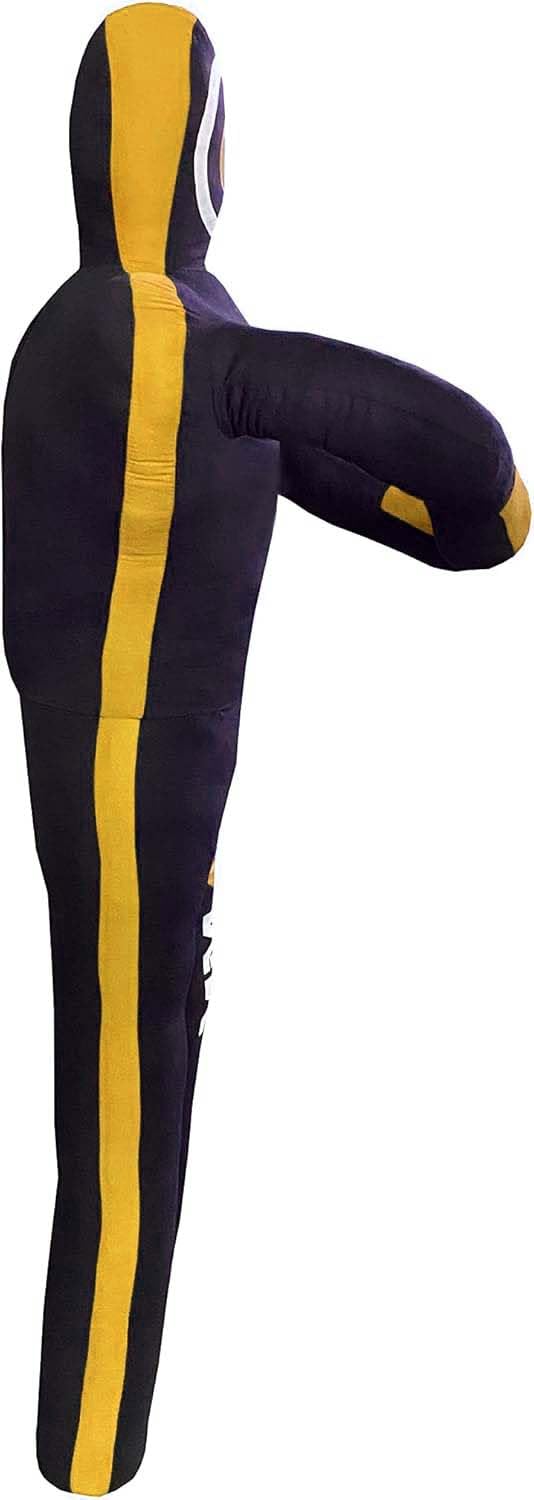 MMA Grappling Dummy Brazilian JIU Jitsu BJJ Punching Bag for Self Defense Wrestling Judo Karate Boxing Throwing Standing Position - UNFILLED (Black Yellow, 6ft)