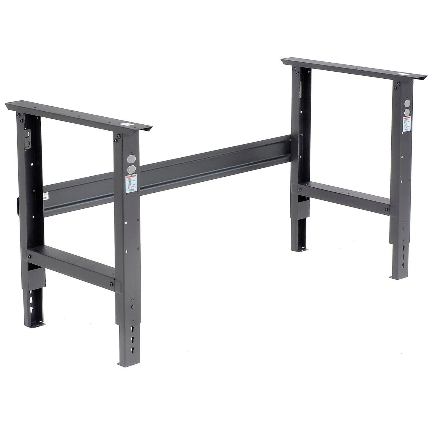 Global Industrial Adjustable Height Workbench C-Channel Leg, 60" W x 30" D, 1-1/2" 12-Gauge Steel Top with Square Edge, 2000 Lbs. Capacity, Black, Industrial Workbench