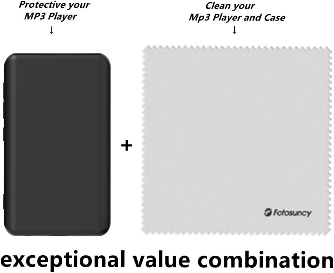 Fotosuncy Mp3 G1 G3 4.0 inch, Player Case for innioasis Slim Fit Soft TPU Matte Cover with Cleaning Cloth Black
