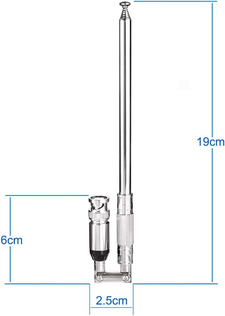 BINGFU 20-1300MHz 8 Police Scanner Antenna Section Telescopic BNC Male Compatible with Uniden Bearcat Whistler Radio
