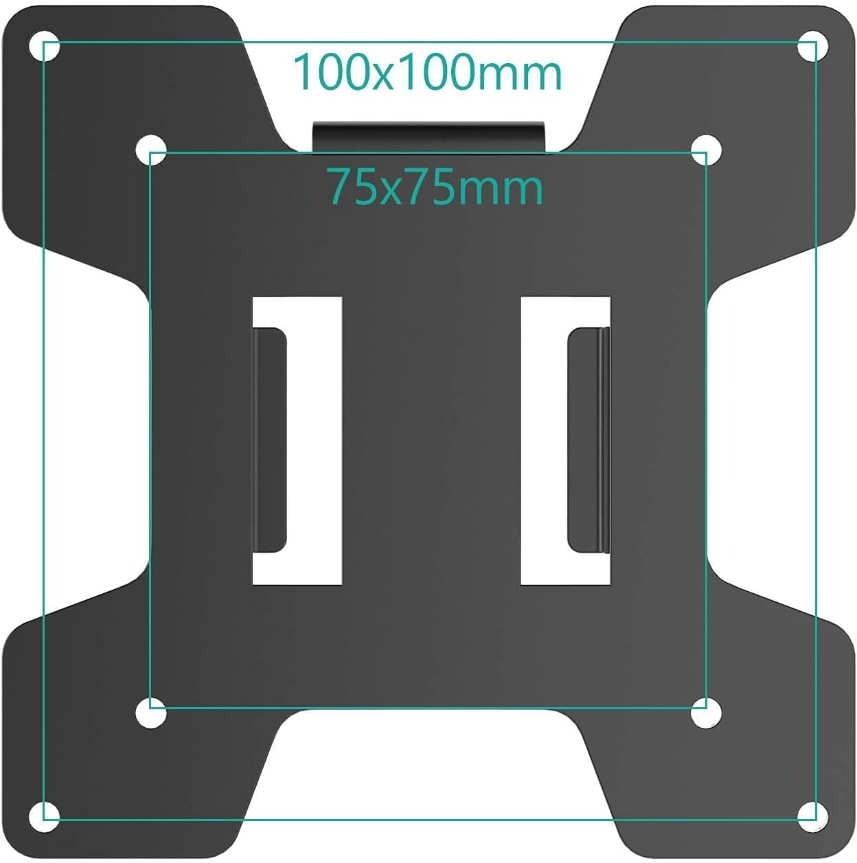 WALI 75 75 mm 100 100 mm 1 Pack, Mounting Plate by to by Only for Monitor Mounting System, Black
