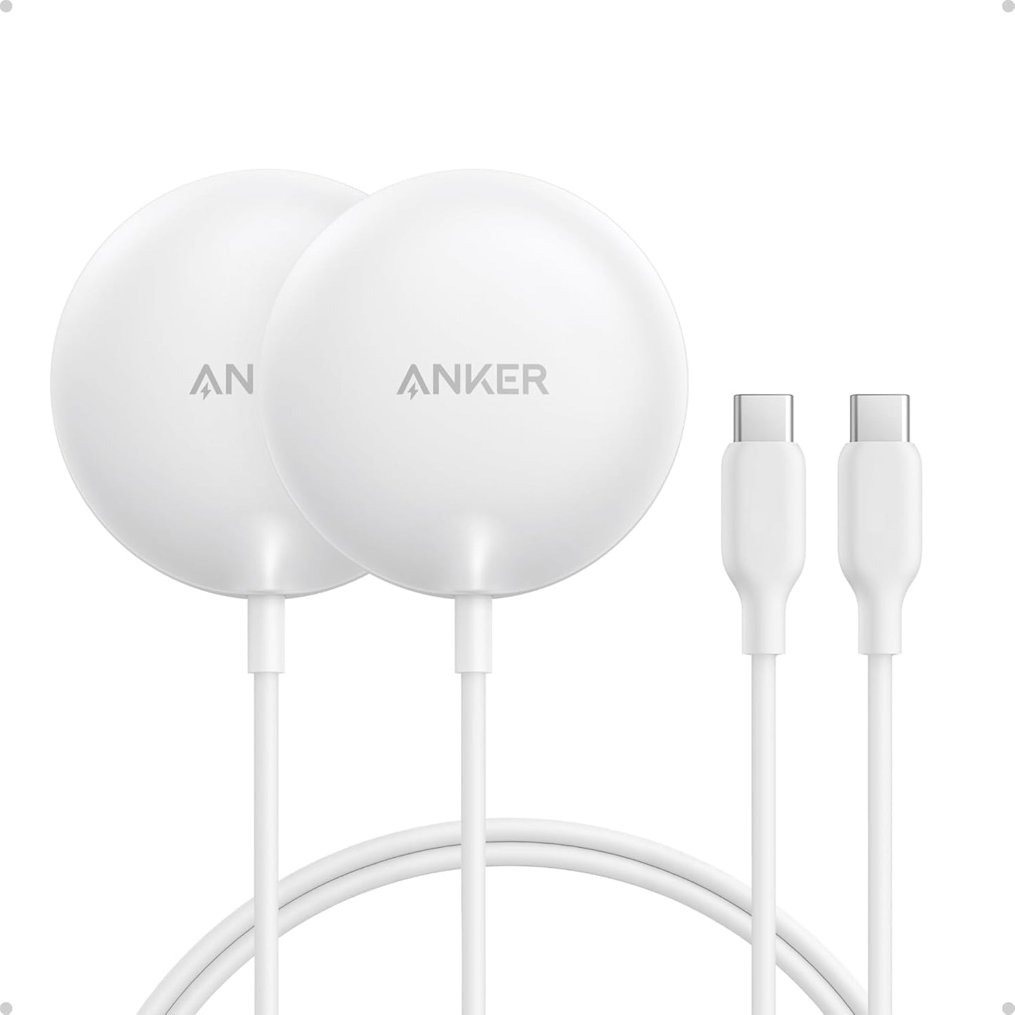 Anker 2-Pack Qi2 15W 17/16/15/14/13 Zolo Magnetic Wireless Charger, Certified MagSafe-Compatible Wireless Charging Pad