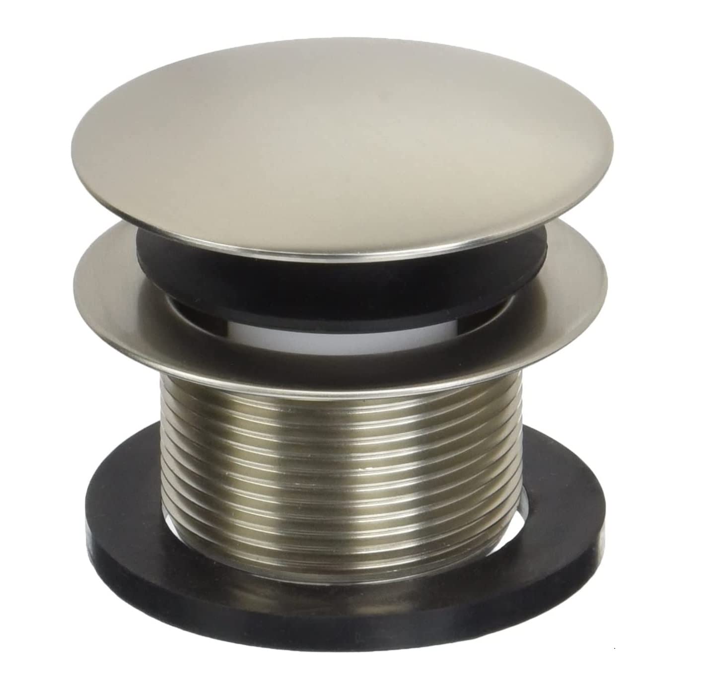 Westbrass 493144HRHBJ-07 Semi-Exposed Tip-Toe Bath Waste & Overflow Assembly with OverflowElbow Ball Joint, Illusionary Faceplate and Sch. 40 ABS Fittings, Satin Nickel