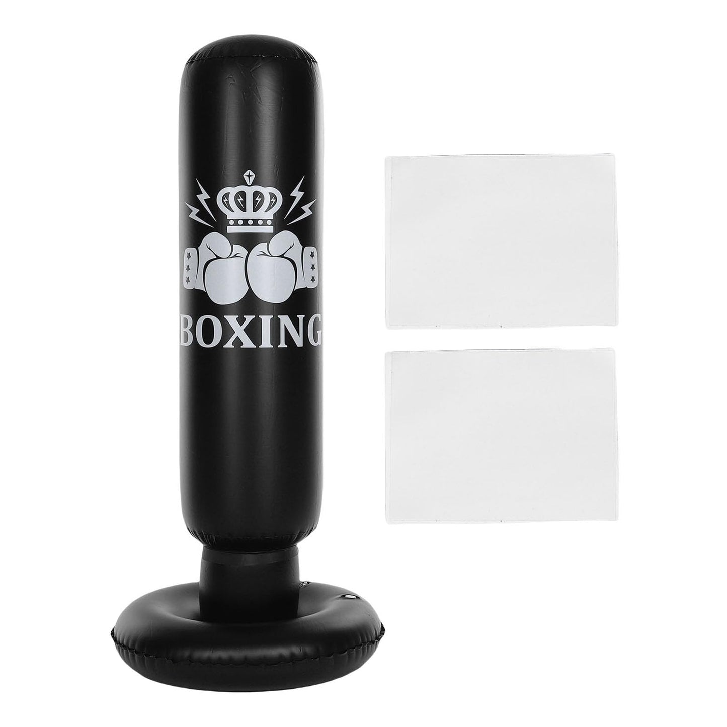 ALIESTFDNO Punching Bag Boxing Bag Kids Punching 63in Inflatable Freestanding Dummy, Foldable Boxing Equipment Toy for Karate Taekwondo MMA Training Indoor Outdoor (Black)