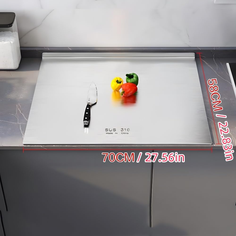 Stainless Steel Cutting Board,Cutting Boards for Kitchen,Chopping Board,Large Cutting Board for Chopping Meat,Vegetables,Fruits,Cheese (27.56 * 22.83in)