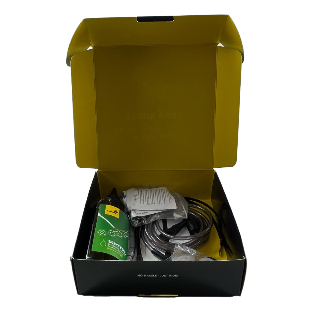 Scottoiler eSystem Electronic Automatic Motorcycle Chain Lubrication System with Biodegradable Green Scottoil & Traveller Expansion Bag Range Extending Touring Bundle…