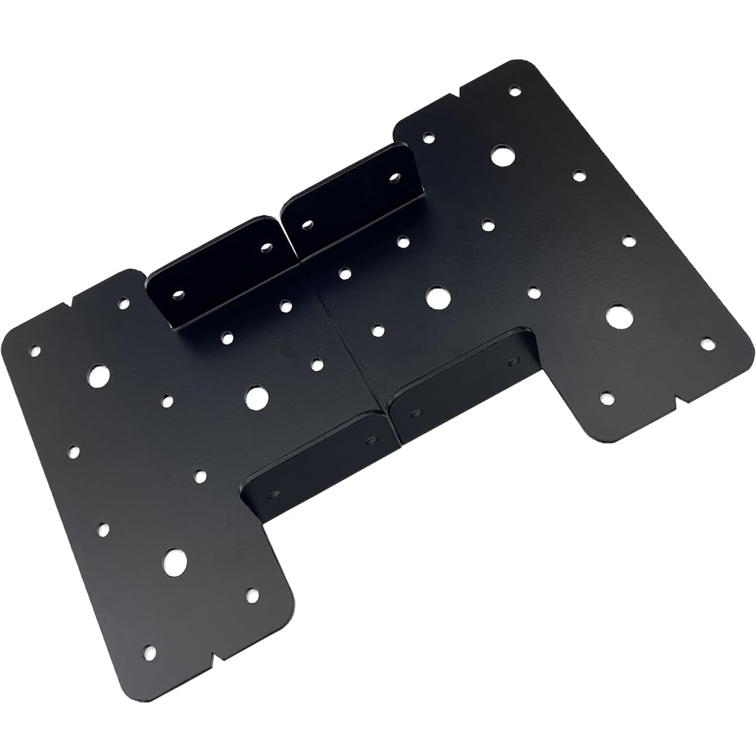 4 Set(8pcs) 4x4 T Post to Beam Connector Roof Tie Steel Brackets,Adjustable T Post Cap pergola Hardware Bracket,roof Anchor Joist Hanger for Wood Posts ,Thickness 2 mm and Black