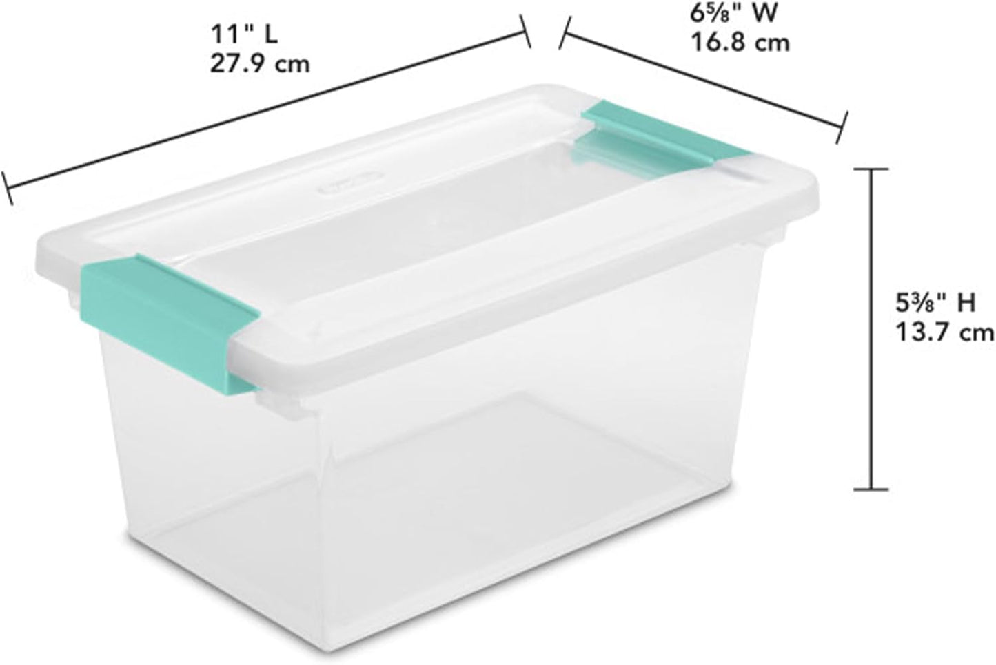 Sterilite Medium Clip Box - Stackable Storage Bin with Latching Lid for Organizing Home & Office | Clear