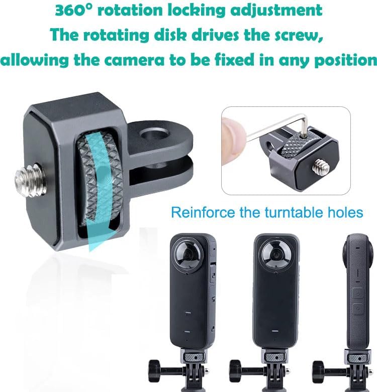 DUWUZEST 1/4"-20 Insta360 1/4 Inch Aluminum Camera Tripod Adapter Conversion Adapter Mounts Compatible with Gopro