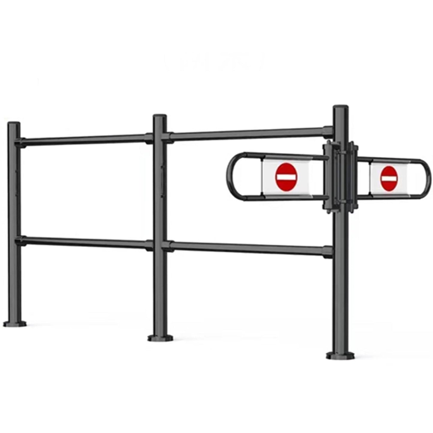 Black Metal Swing Safe Gate - ng-Loaded One-Way Access for Markets & Cashiers - Automatic Cng Pedestrian Door (200x100CM) - Secure Import/Export Solut