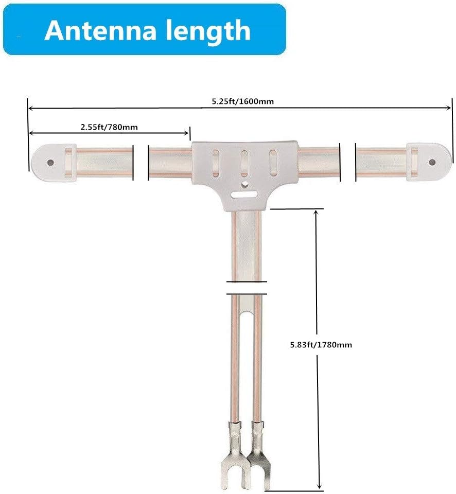 Ancable 300 Ohm FM Antenna T Shape Dipole Radio Ant with Spade Terminal for Yamaha Sharp JVC Denon Marantz Vintage
