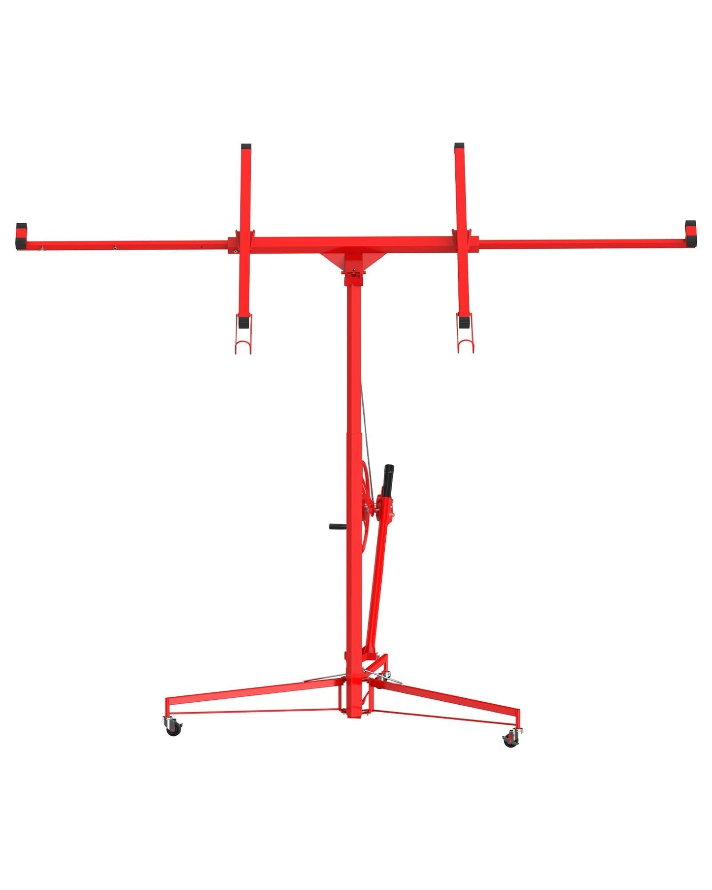 GarveeTech 16 ft Drywall Lift, Sheetrock Lift Drywall Lift, 150 LBS Capacity Drywall Lift Panel Hoist with 360° Adjustable Telescopic Arm & 3 Lockable Wheels, Red