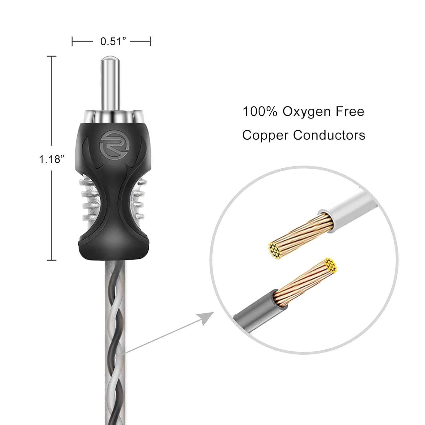 RCI620 100% 20ft 6-Channel RECOIL Oxygen Free Copper RCA Audio Cable, Twisted Pair with Noise Reduction