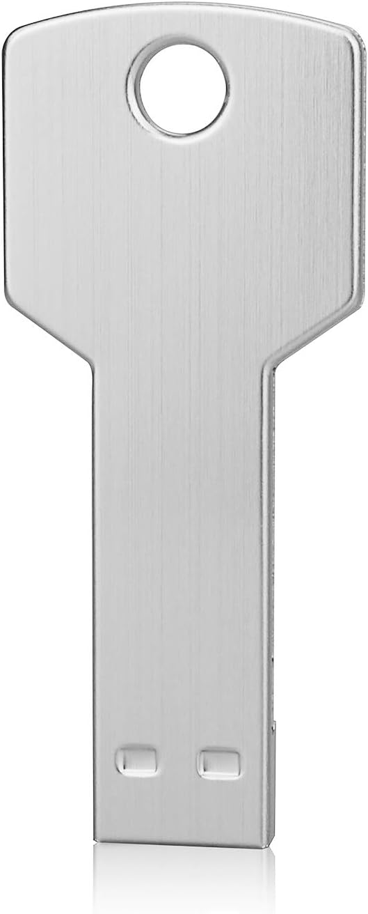 K&ZZ 64G USB2.0 64GB Key Shape USB Flash Drive, Metal Thumb Drive Flash Disk Memory USB Stick Expansion Disk, Silver
