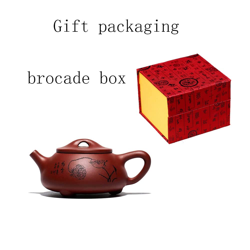 Yixing Clay Teapot 9oz Chinese Zisha Clay Shipiao Lotus Pot Purple Mud Kungfu Tea Set Kettle