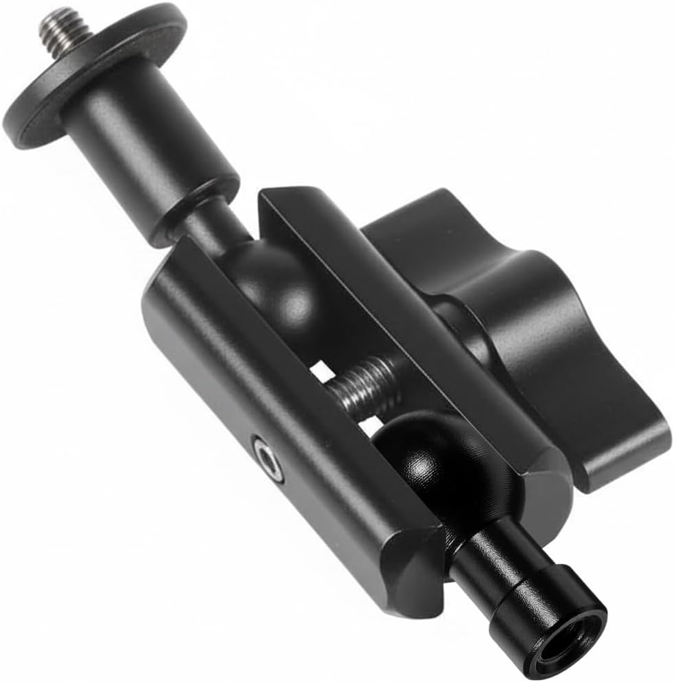 Qulkws 17MM 1/4"-20 Ball Head Mount Male/Female Aluminum Screw Adapter for Action Camera Phone Stand GPS Holder Bracket