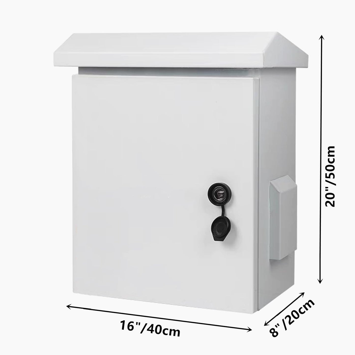 Yeaborn Outdoor Electrical Box 20'' x 16'' x 8'' One-Piece Ventilation Design Electrical Enclosure Box IP65 Waterproof Electrical Cabinet Street Light Box with Wall Hanging and Pole Mounting Parts
