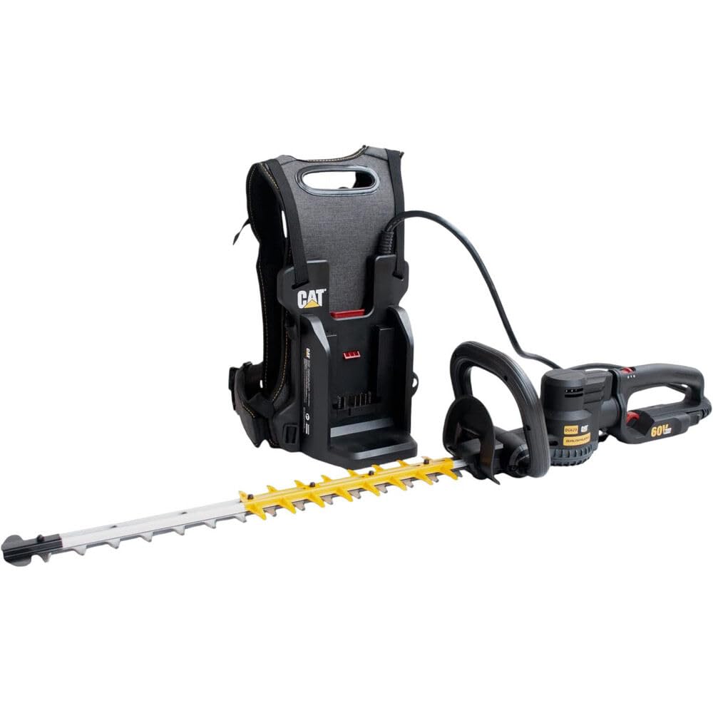 Cat DG620 60V 25” Brushless 2-Speed Backpack Hedge Trimmer Cordless, Shrub Trimmer with Rotating Rear Handle, Lightweight Bush Trimmer Cordless – Tool Only
