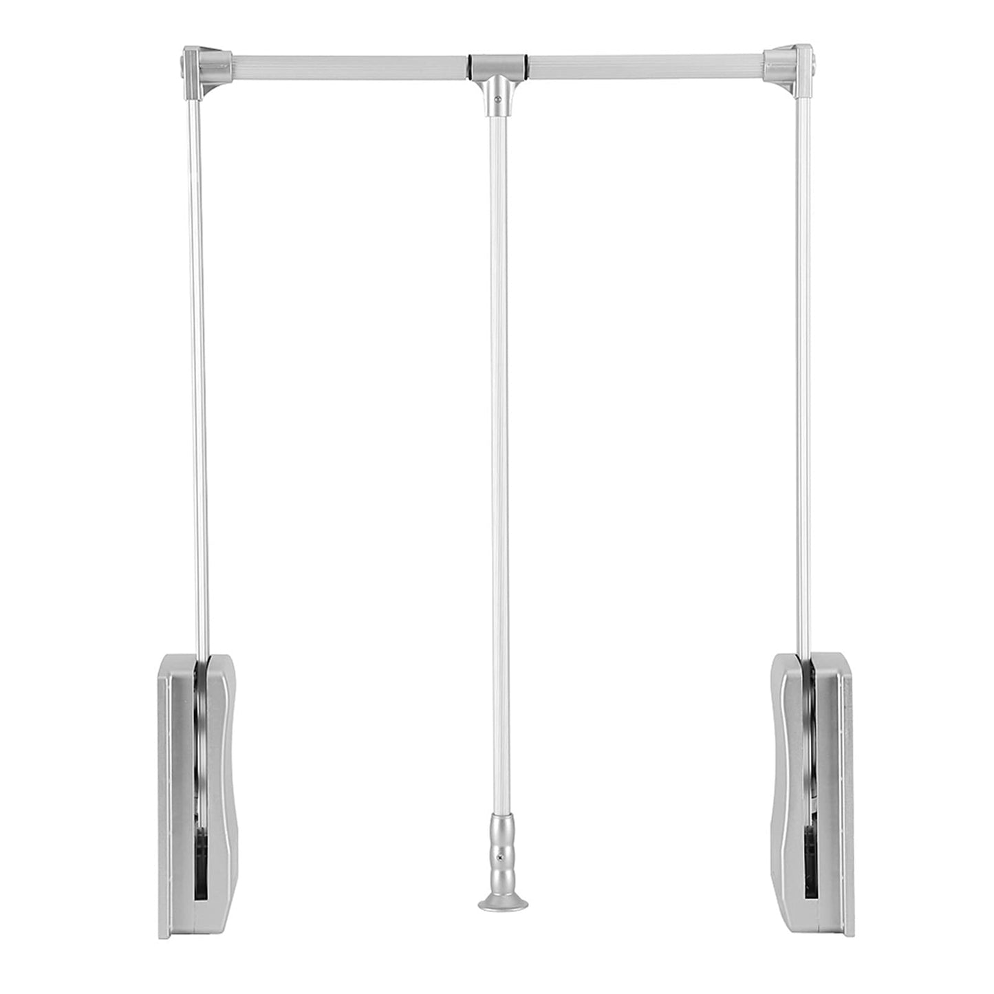 Greensen Adjustable Pull Down Closet Rod, Heavy Duty Aluminum Wardrobe Rail, Retractable Clothes Hanger Organizer, 32.7 to 45 Inches