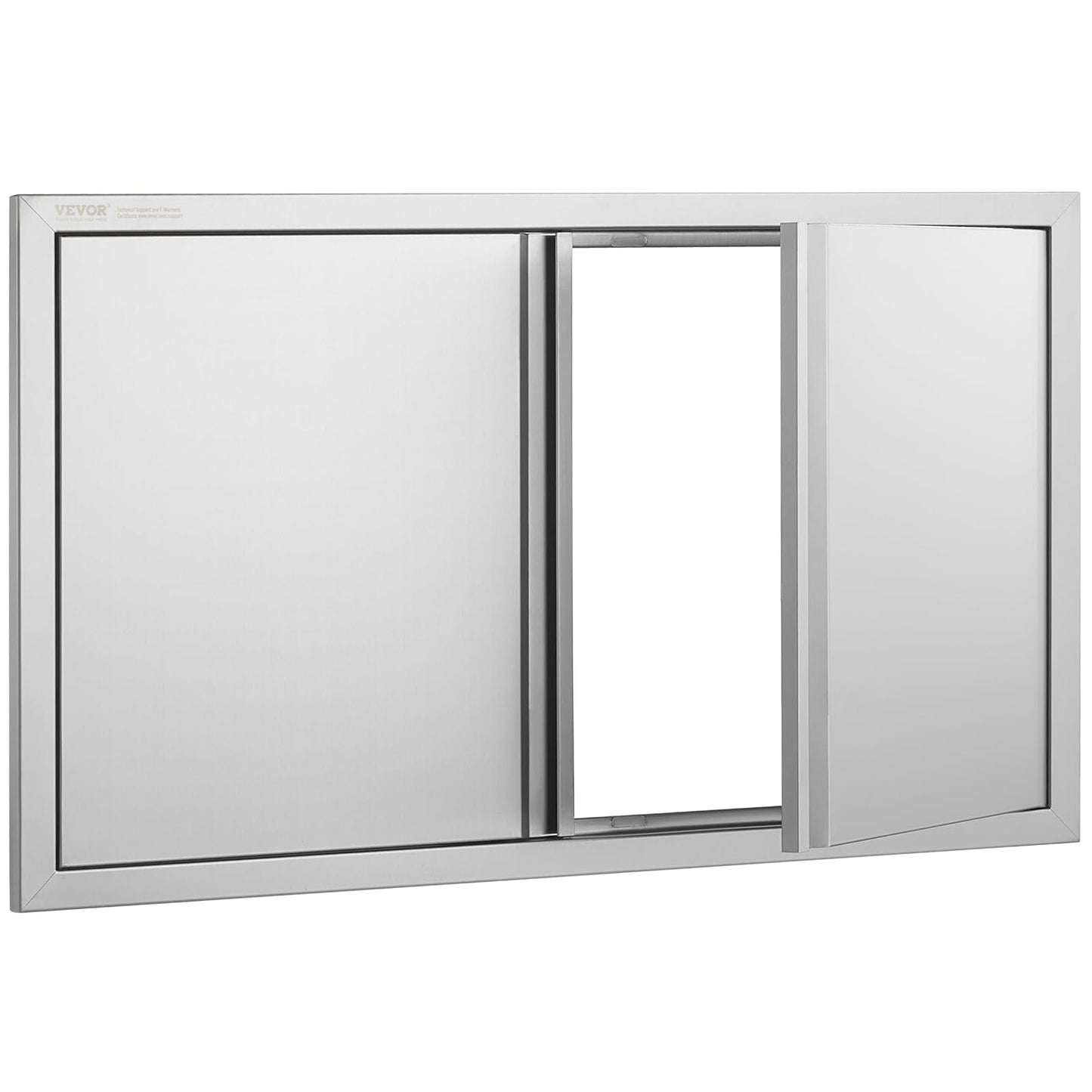 VEVOR BBQ Access Door, 36W x 21H Inch Double Outdoor Kitchen, Stainless Steel Flush Mount, Wall Vertical With Recessed Handles, for BBQ Island, Grilling Station, Outside Cabinet