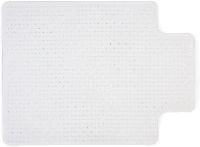Staples Office Chair Mat, Clear Floor Mats with Lip, Low-Pile Carpets, Extended Under-Desk Coverage, 48 x 36 Inch, Smooth Glide