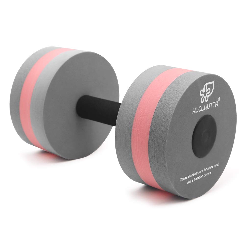 KLOLKUTTA Aquatic Dumbells, 2PCS Water Aerobic Exercise Foam Dumbbell Pool Resistance,Water Aqua Fitness Barbells Hand Bar Exercises Equipment for Weight Loss Grey
