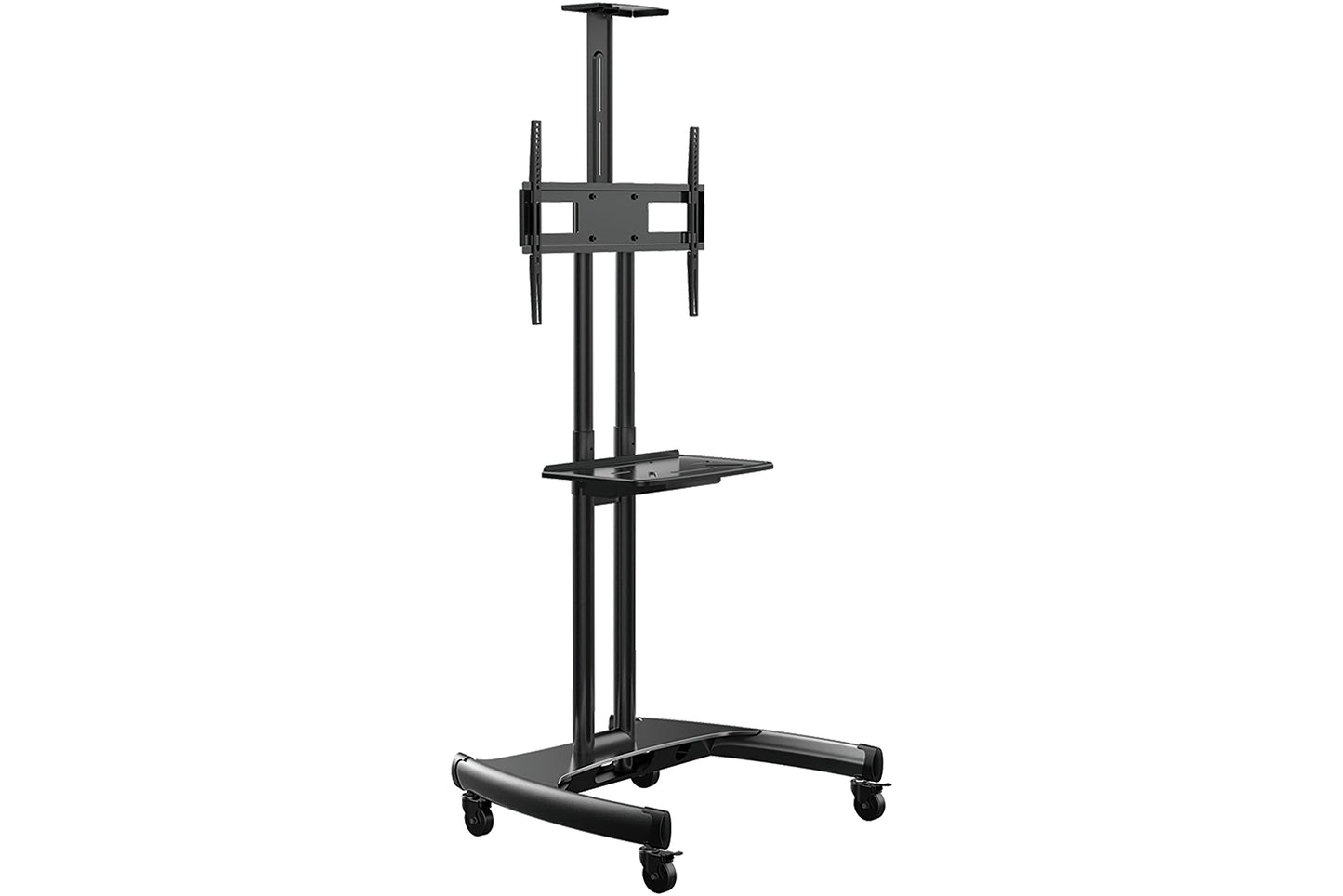 Rocelco VSTC 32"-70" Mobile Flat Screen, Monitor, A/V and TV Cart with A/V Component and Webcam Shelves (R VSTC), Black
