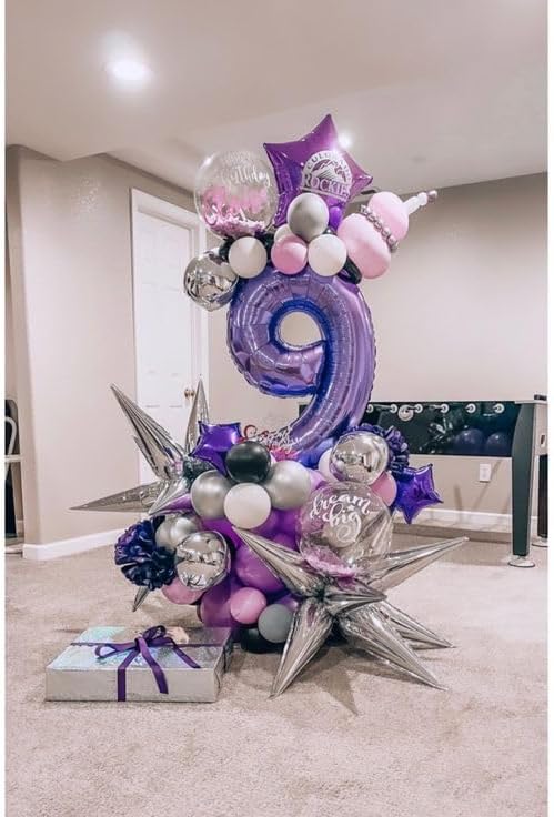 Purple Number 1 Balloon - 40 Inch Shiny Decoration for Baby Boy/Girl First Birthday Party