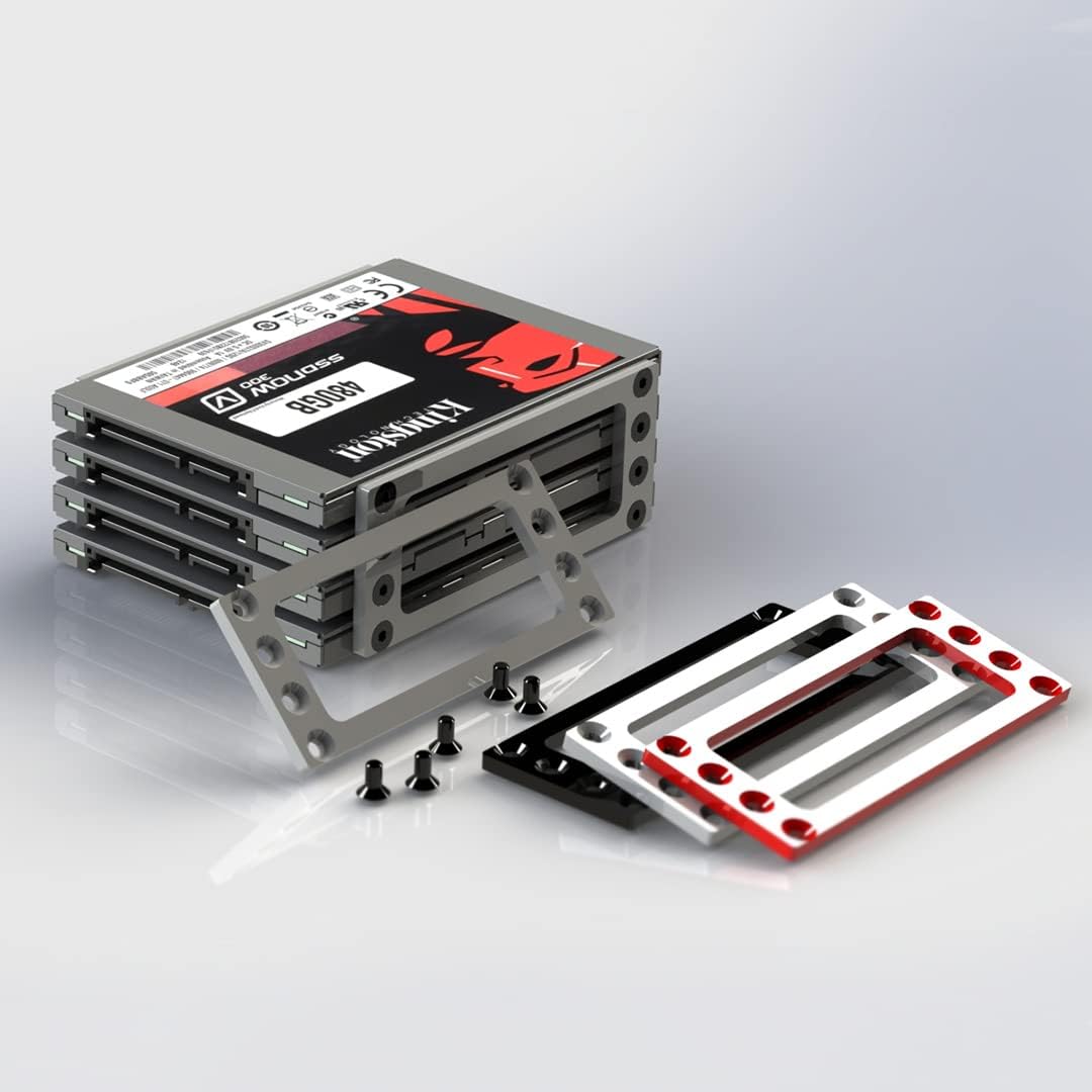 MerainMe 2.5 inch 4-Bay PC SSD HDD Cages Bracket Solid State Drive Frame Multi Layer Box Stacking External HD Cabinet