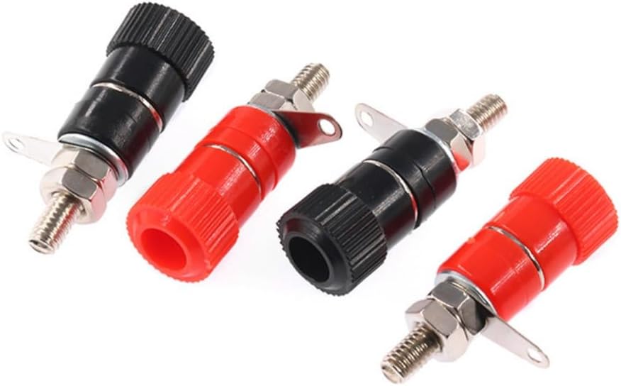Lzzvibo 10pcs 4mm JS-910B JS-910B (5Black+5Red) Banana Plug Jack Connector Nickel Plated for Jack Socket Female Binding