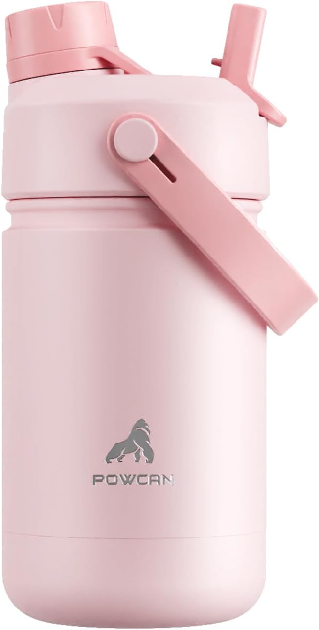 Skiennix 12 oz Kids Insulated Water Bottle - Leakproof, BPA-Free, Keeps Drinks Cold 24H | Cotton Candy