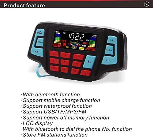 XYC 3" MP3 2.0, Motorcycle Weatherproof Bluetooth Wireless Speaker Music Player Sound Audio Stereo Amplifier System ATV