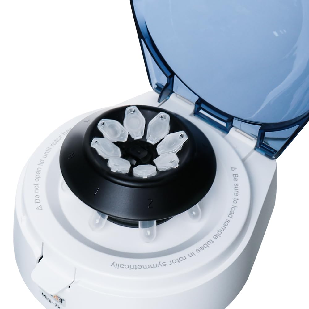 ULAB Mini Centrifuge, Lab Benchtop Micro Centrifuge 7000RPM, Low Noise, 2 Rotors for 8 x 0.2/0.5/1.5/2.0ml and 0.2mL×32 PCR Strips or 0.2mL×4 PCR 8 Strips, UMP1008