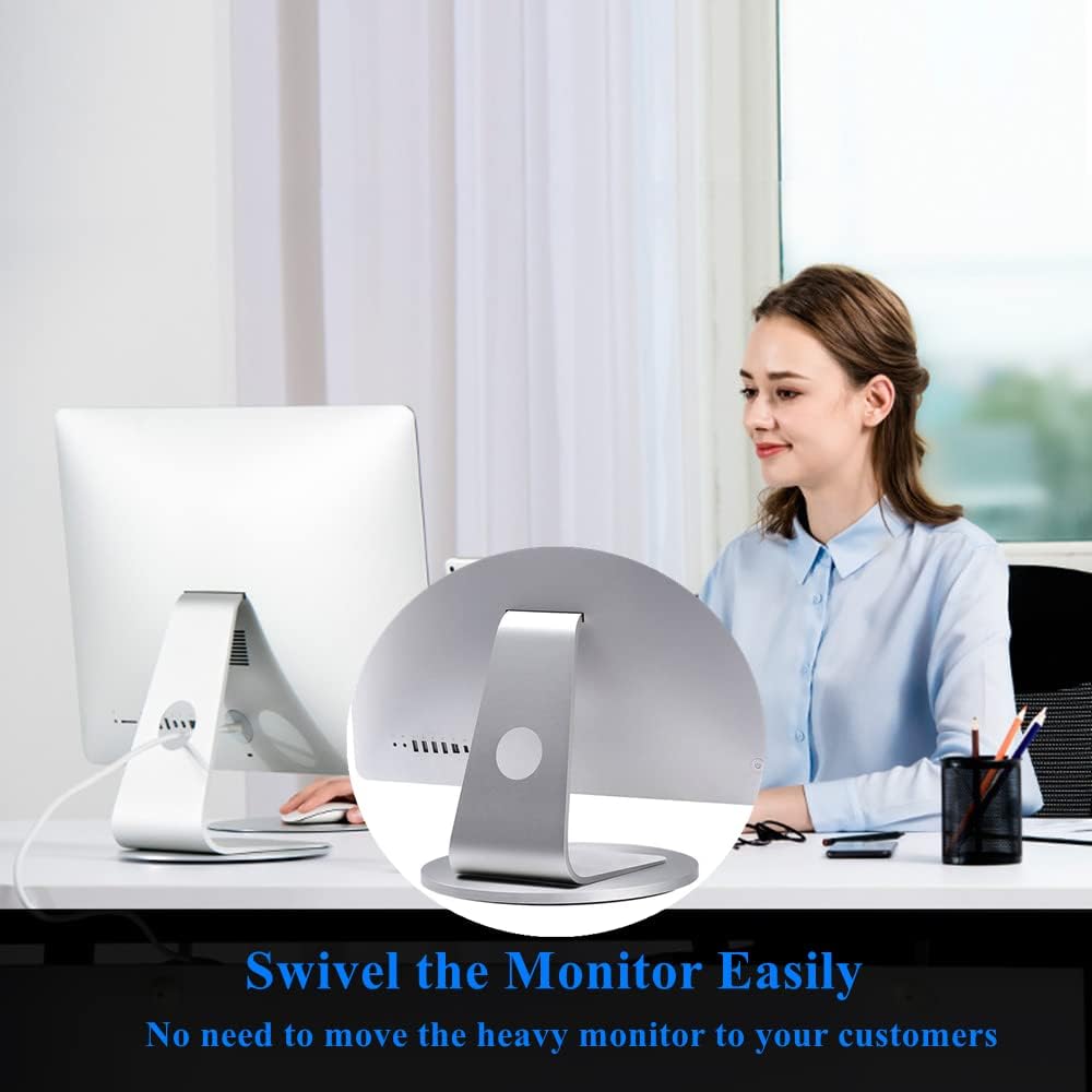 360 Aluminum Rotation Monitor Swivel Base Computer Screen Monitor Turntable Stand Flat Panel TV Rotating Mat for iMac