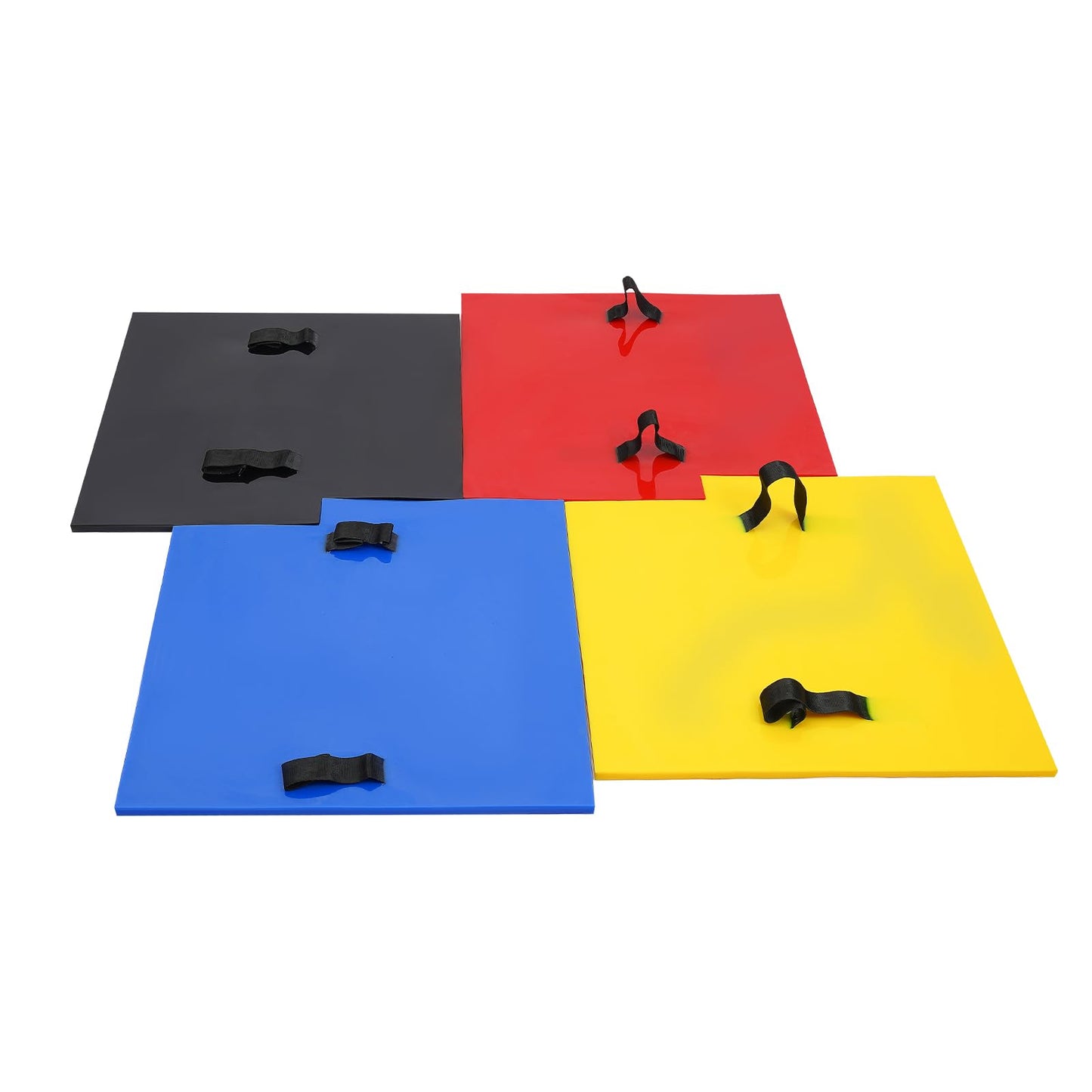 AKSDSGA 4 Pieces 24"×24" Concrete Stamps Mats Set Concrete Texturing Skin with Handles, Stone Texture Cement Stamps for Walls/Floors, 0.7in Thickness, 4 Colors