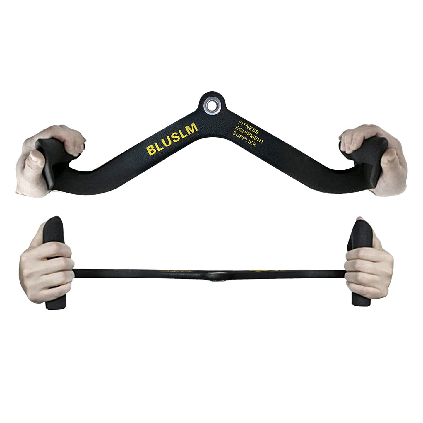 BLUSLM LAT Pull Down Bar for Cable Machine, LAT Pulldown Attachments T-bar V-bar Cable Attachment for Gym, Back Tricep Strength Training Handle