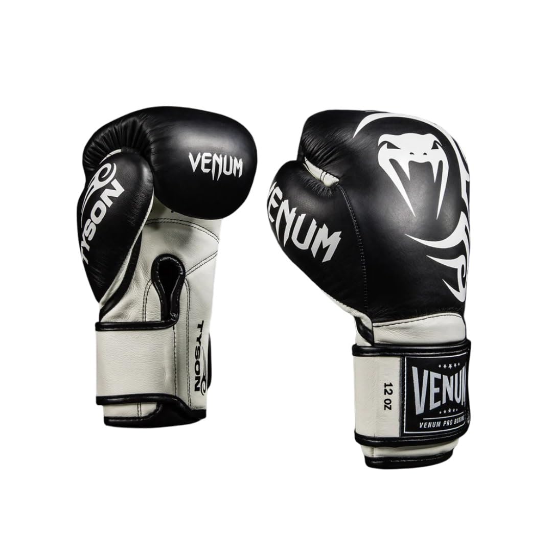 Venum Giant 2.0 Mike Tyson Pro Boxing Gloves - Deep Black/Optical White - 14-Ounce