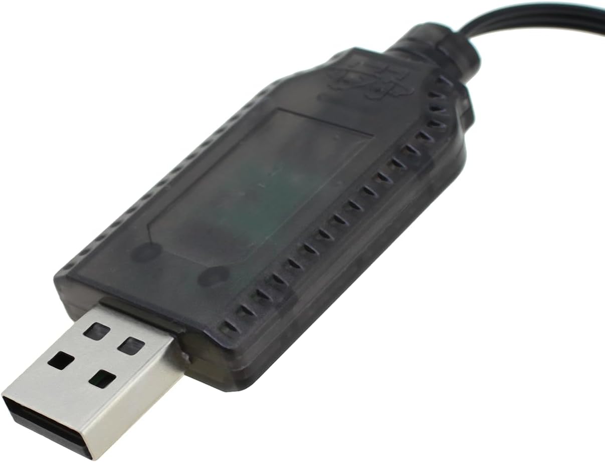 Maxmoral 2PCS 7.4V SM-3 Black Lithium Polymer Battery USB Charger with Plug Suitable for Remote Control Car Truck Ship